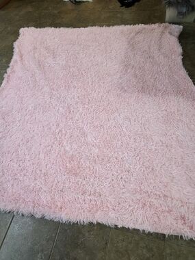 Macy's Pink Shaggy Faux Fur Duvet Cover